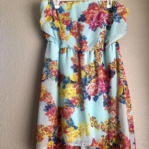Strapless High low cocktail dress